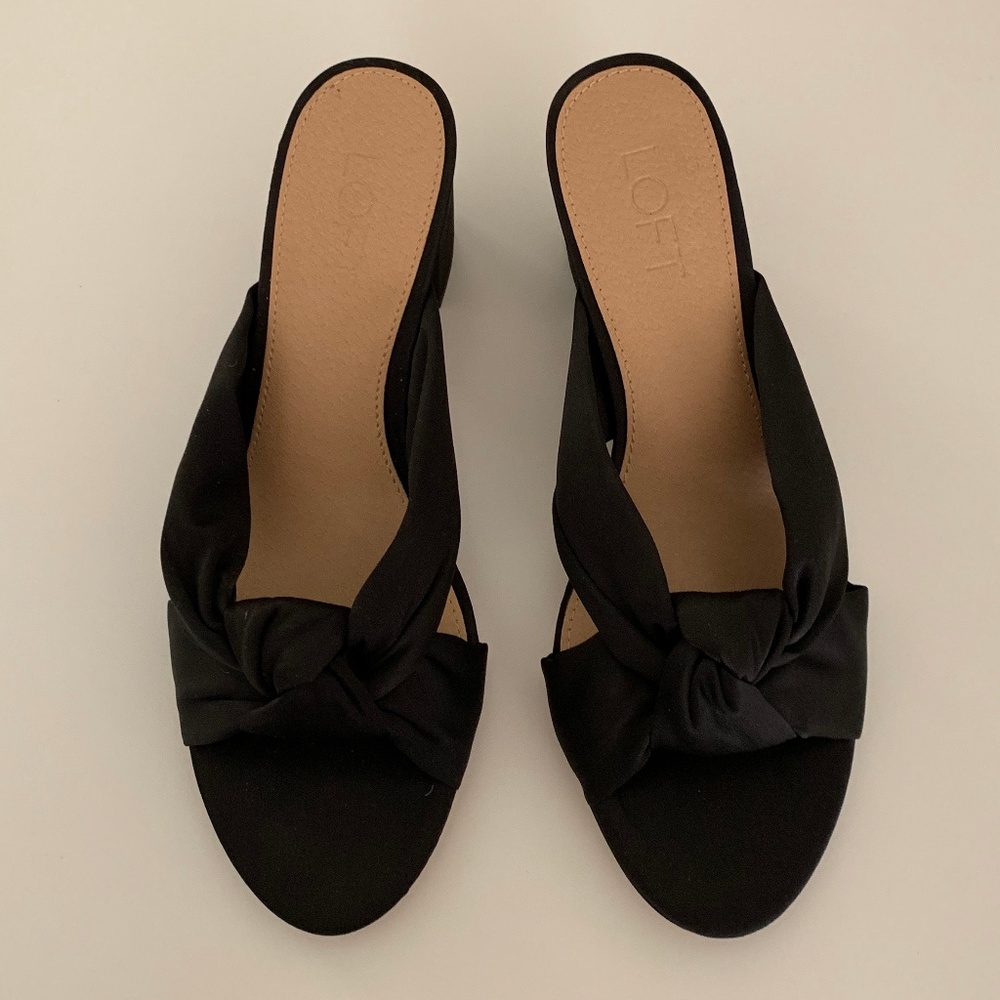 LOFT Women's Satin Knot Block Heel Sandals - 6.5